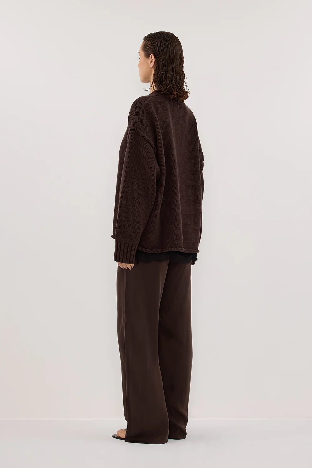 PERCY BITTER CHOC SILK PANT - Yukikoi