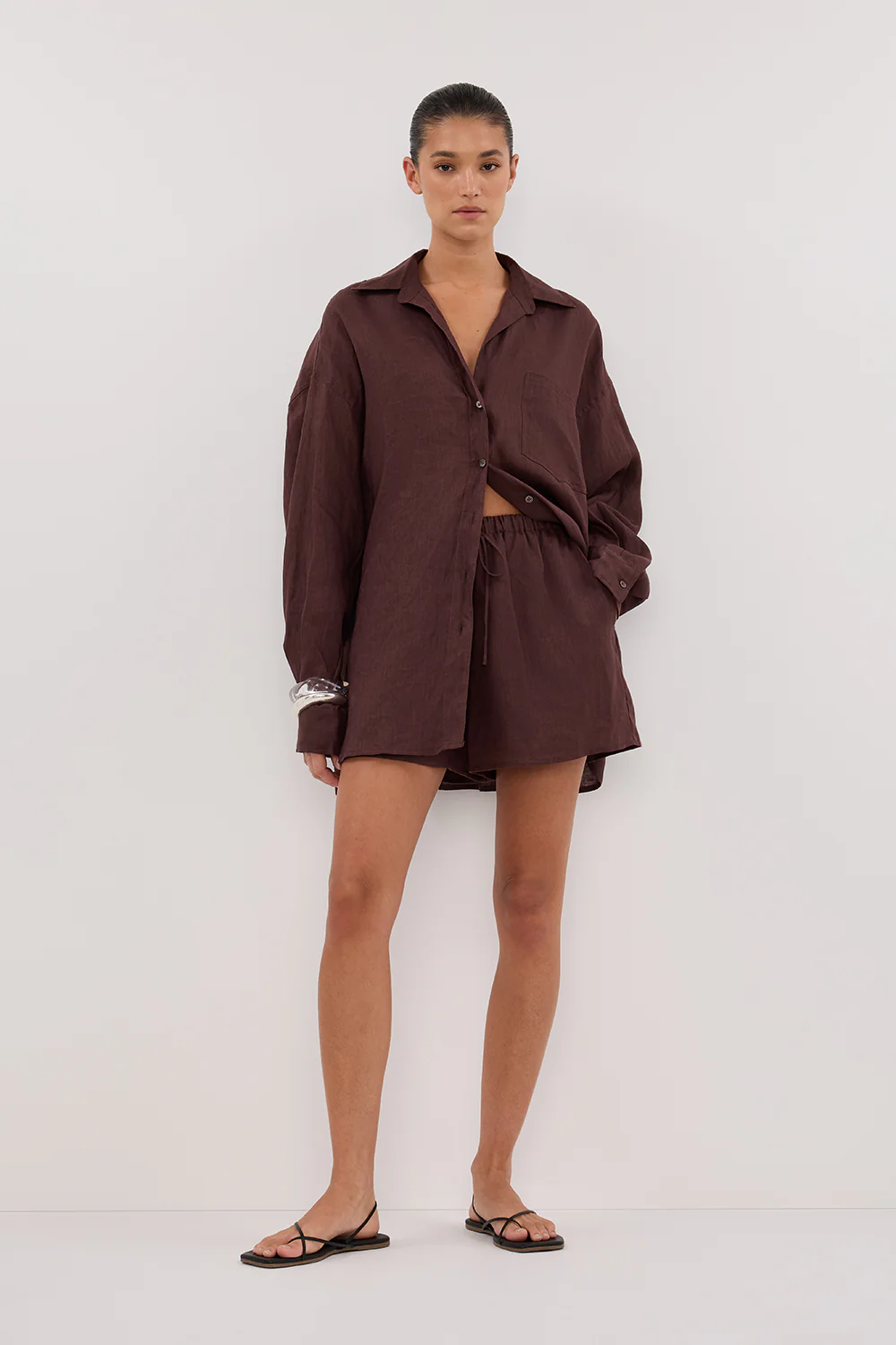 LUNE WALNUT LINEN SHORT - Yukikoi