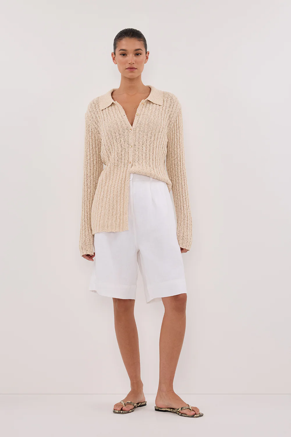 LEN NATURAL LONG SLEEVE KNIT TOP - Yukikoi