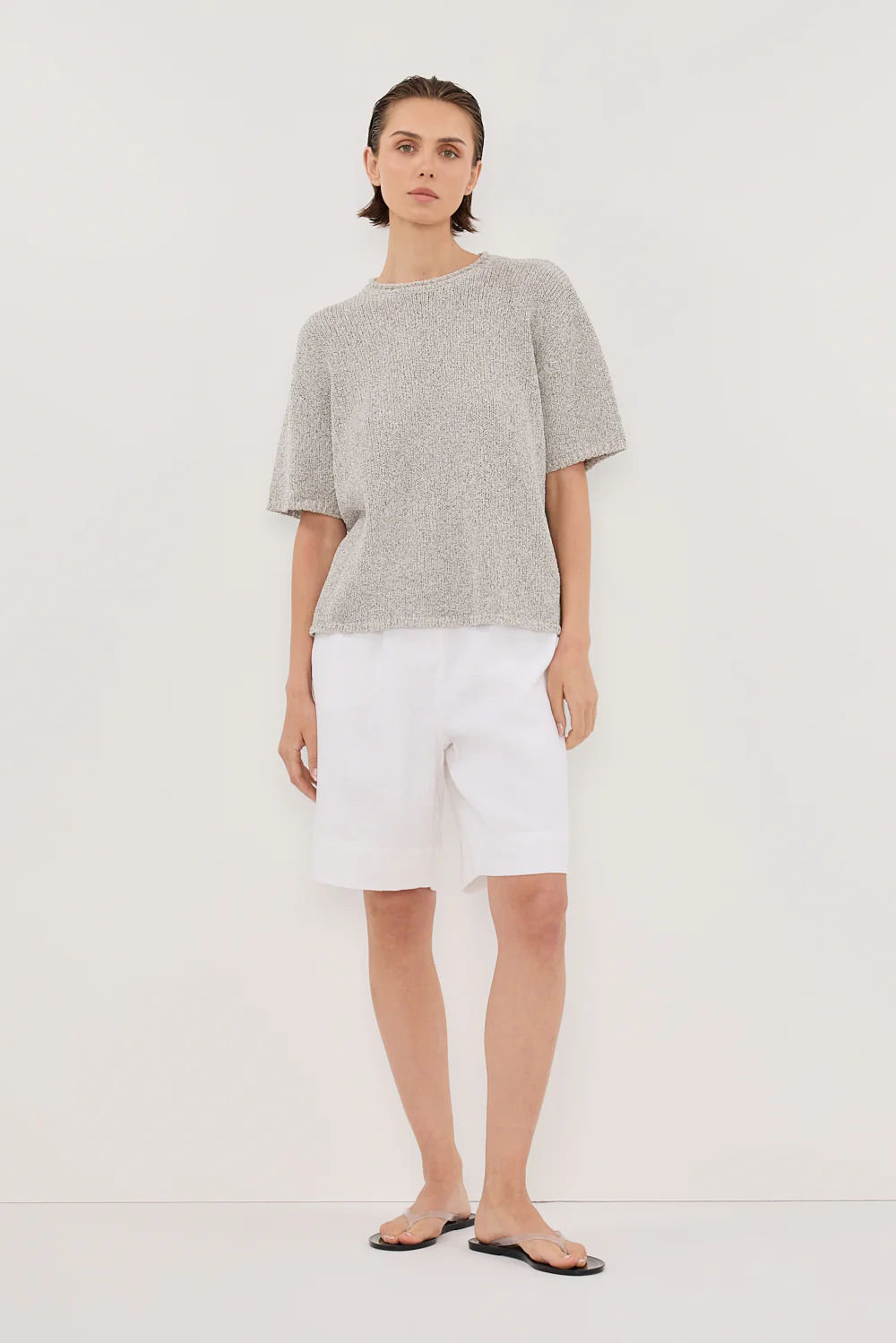 ERIN SILVER MARLE BOXY KNIT TEE - Yukikoi