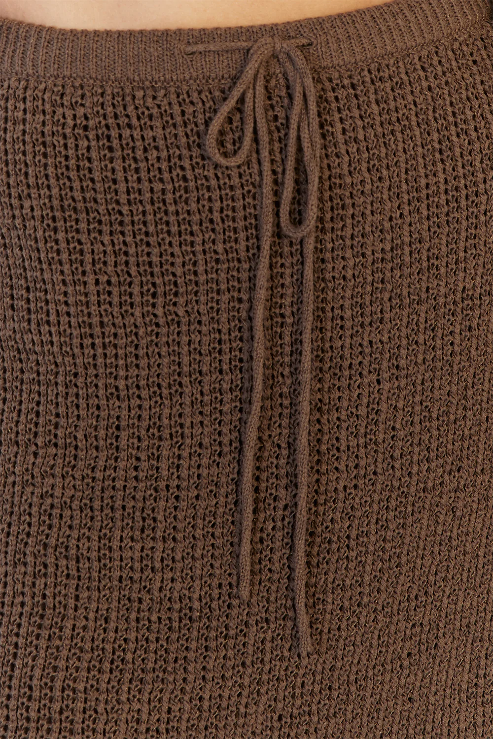 MARGOT CHOC KNIT CROCHET MINI SKIRT - Yukikoi