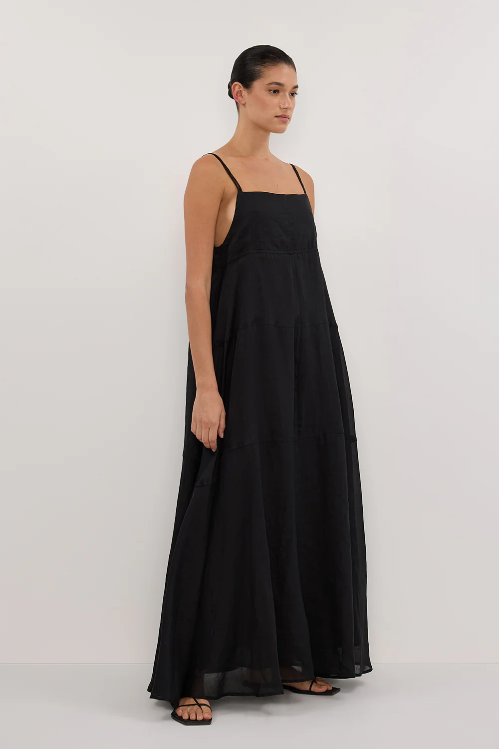 TINA BLACK RAMIE HIGH NECK DRESS - Yukikoi