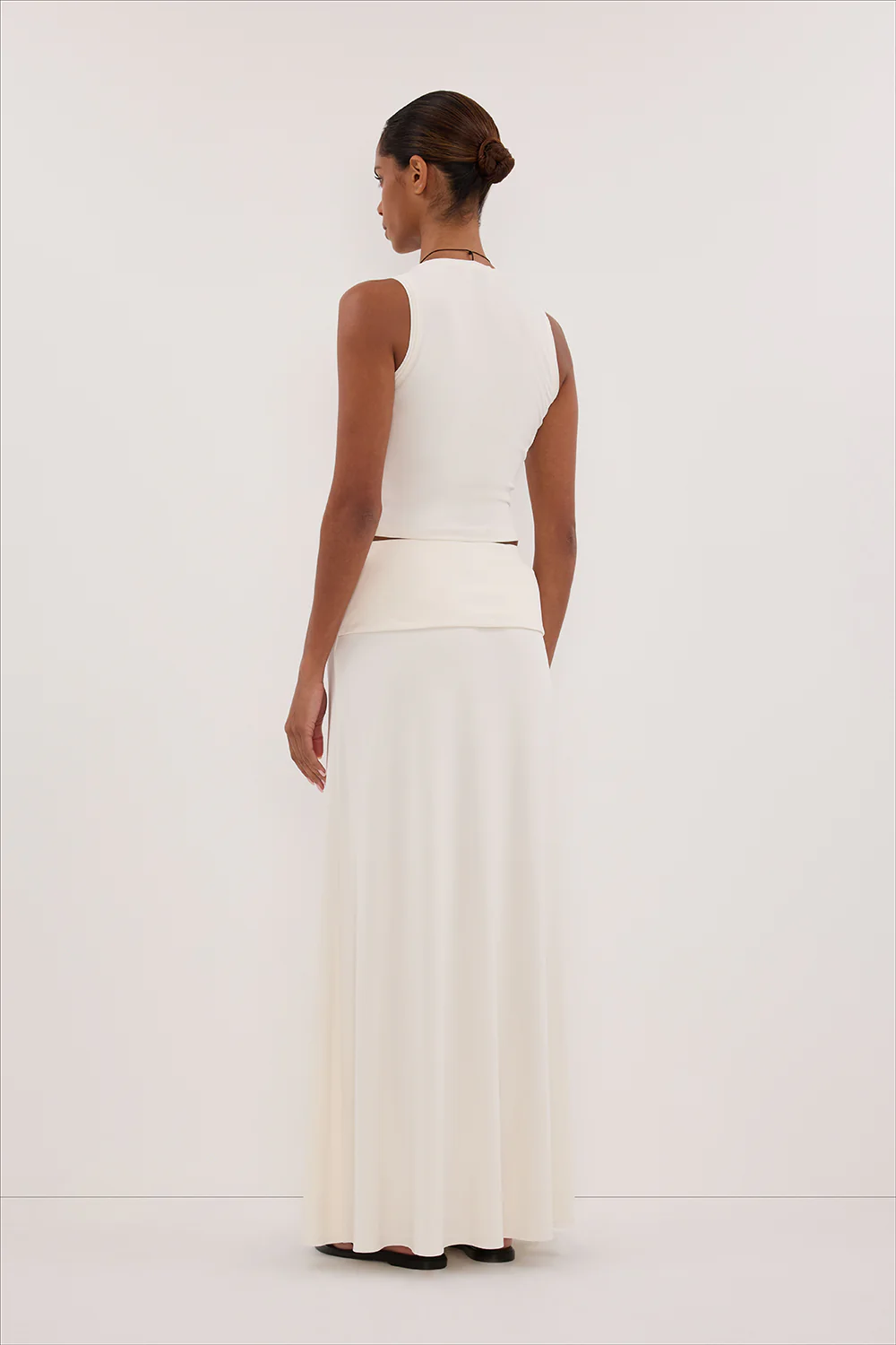 JULIE OFF WHITE MODAL BLEND MAXI SKIRT - Yukikoi