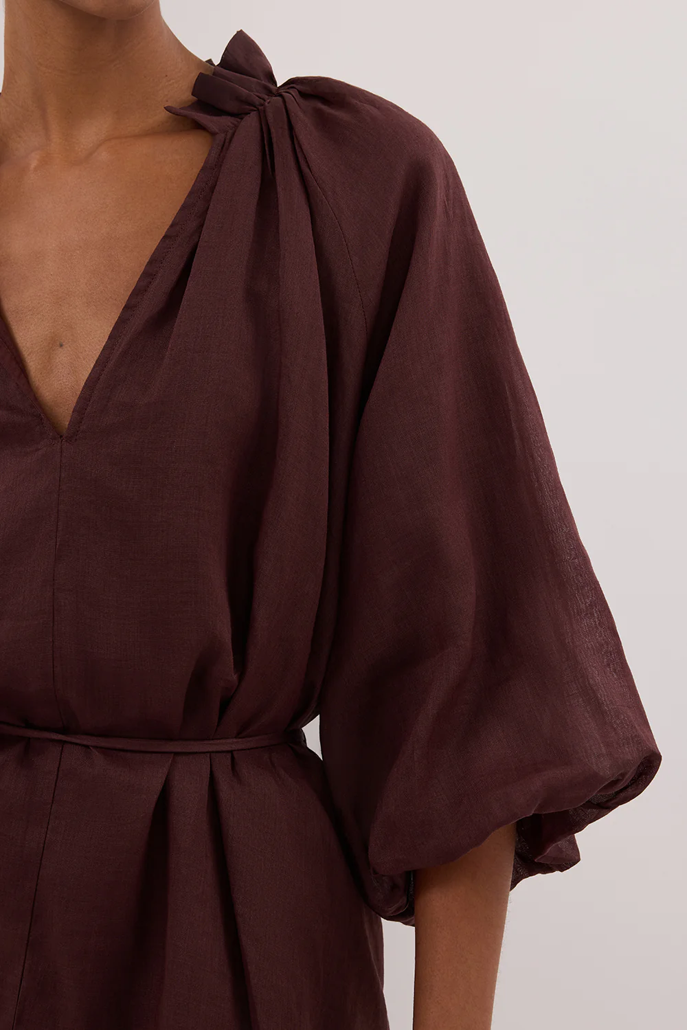 ELLIE WALNUT RAMIE SMOCK DRESS - Yukikoi