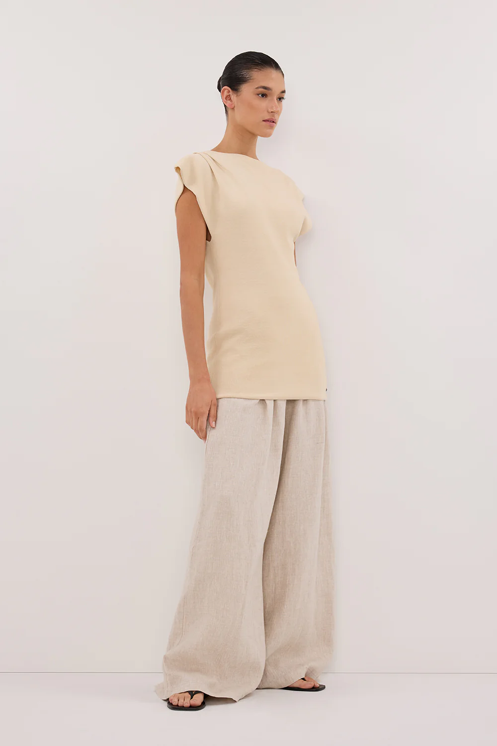 CODY NATURAL WIDE LINEN PANT - Yukikoi