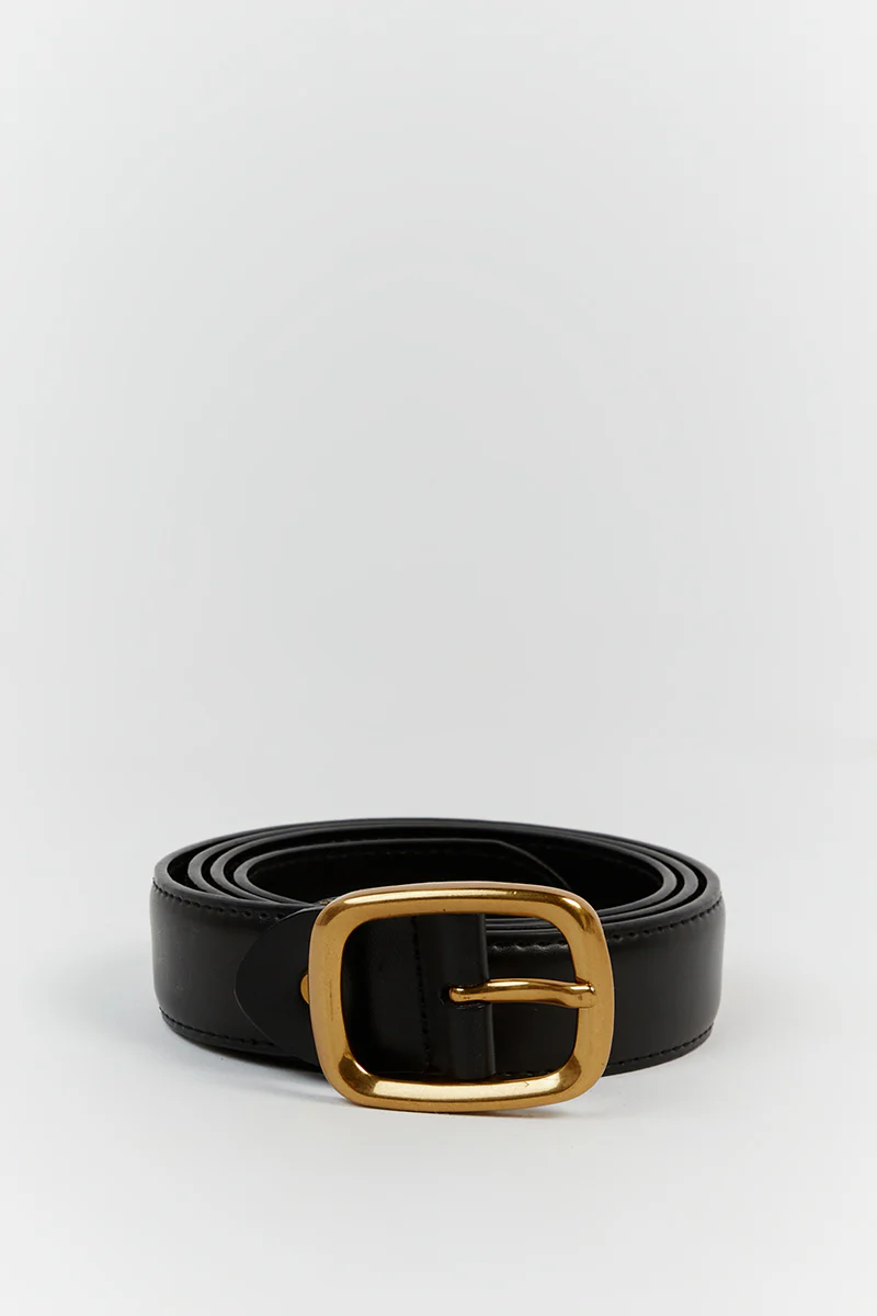 BRADFORD BLACK LEATHER BELT - Yukikoi