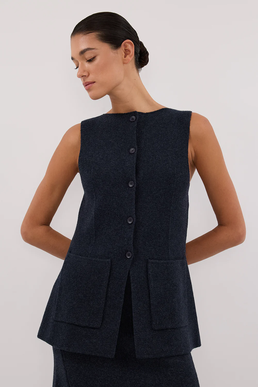 AVA INK LONGINE KNIT VEST - Yukikoi