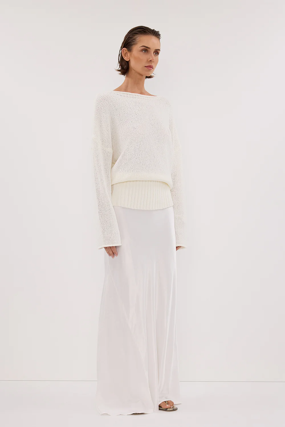 JULES WHITE LONG SLEEVE KNIT TOP - Yukikoi