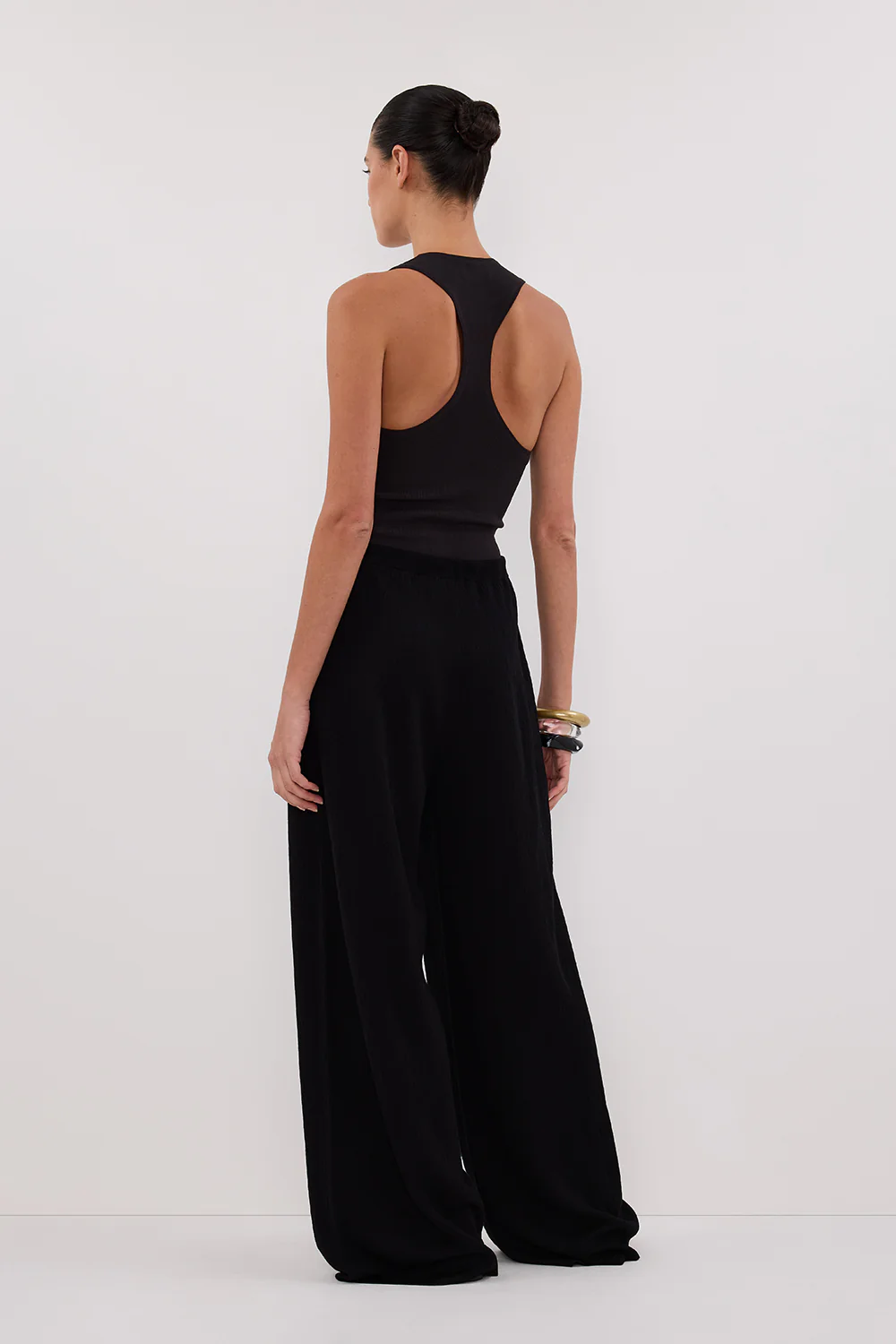 ALIAS BLACK TEXTURED KNIT PANT - Yukikoi