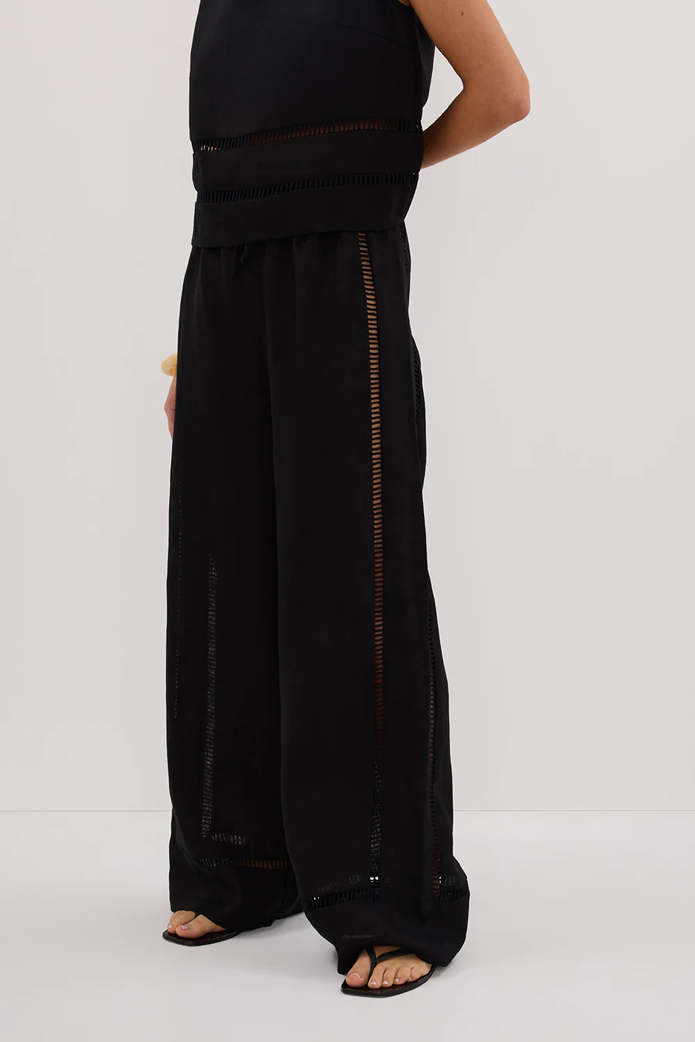 LINDSAY BLACK LINEN PANT - Yukikoi
