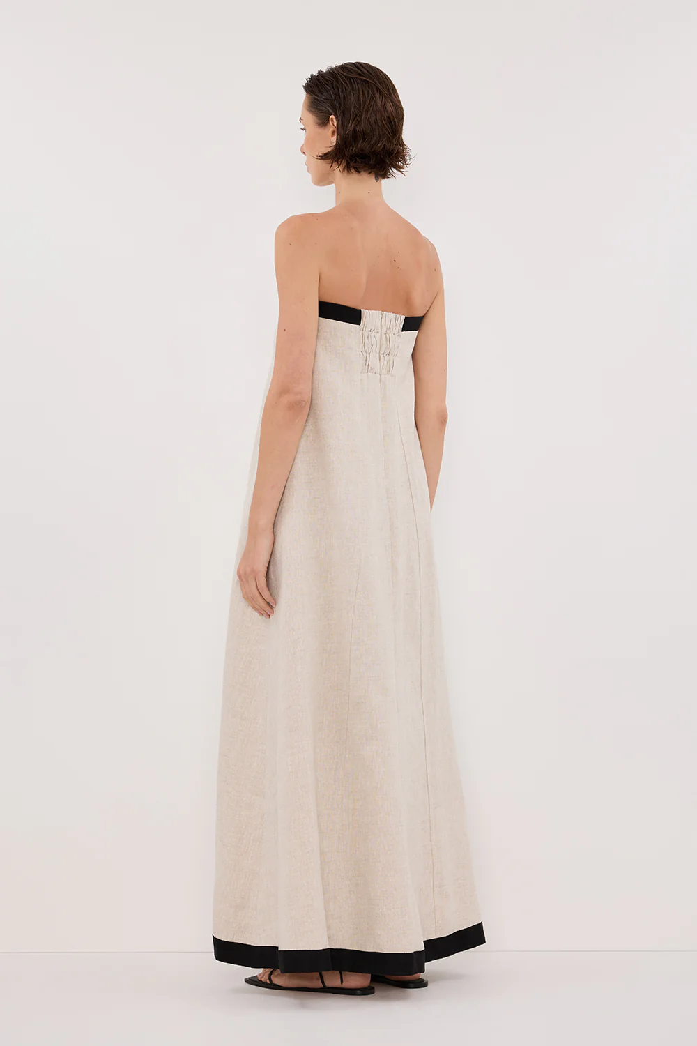 EBONY NATURAL STRAPLESS MIDI DRESS - Yukikoi