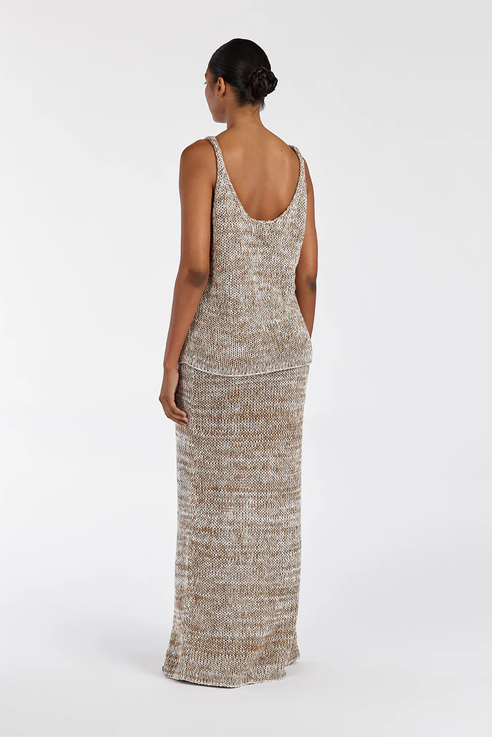 HEIDI TAN MARLE KNIT MIDI SKIRT - Yukikoi