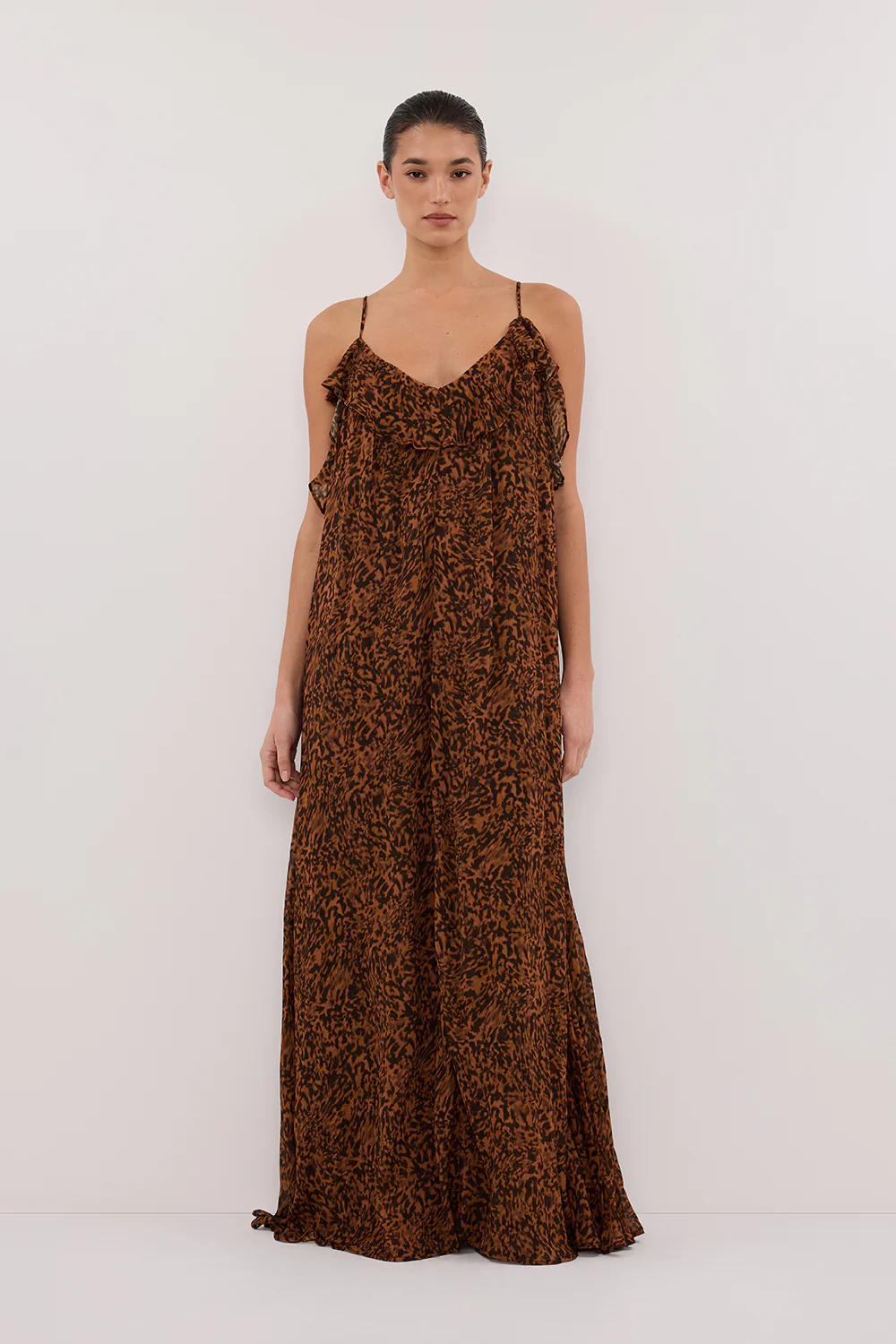TERRA CAPRI RUST SLEEVELESS MAXI DRESS - Yukikoi