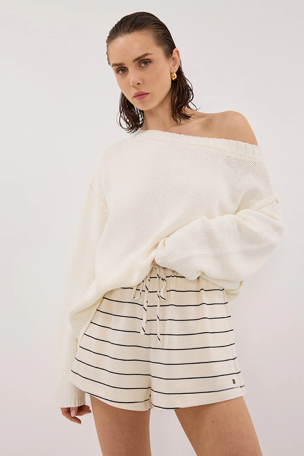 ESME OFF WHITE STRIPE SHORT - Yukikoi