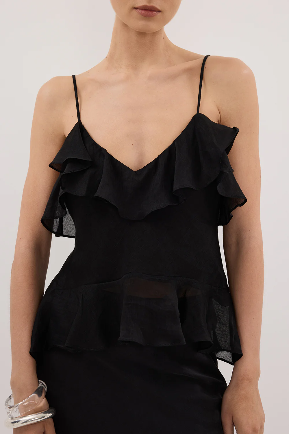 SARA BLACK RAMIE CAMI TOP - Yukikoi