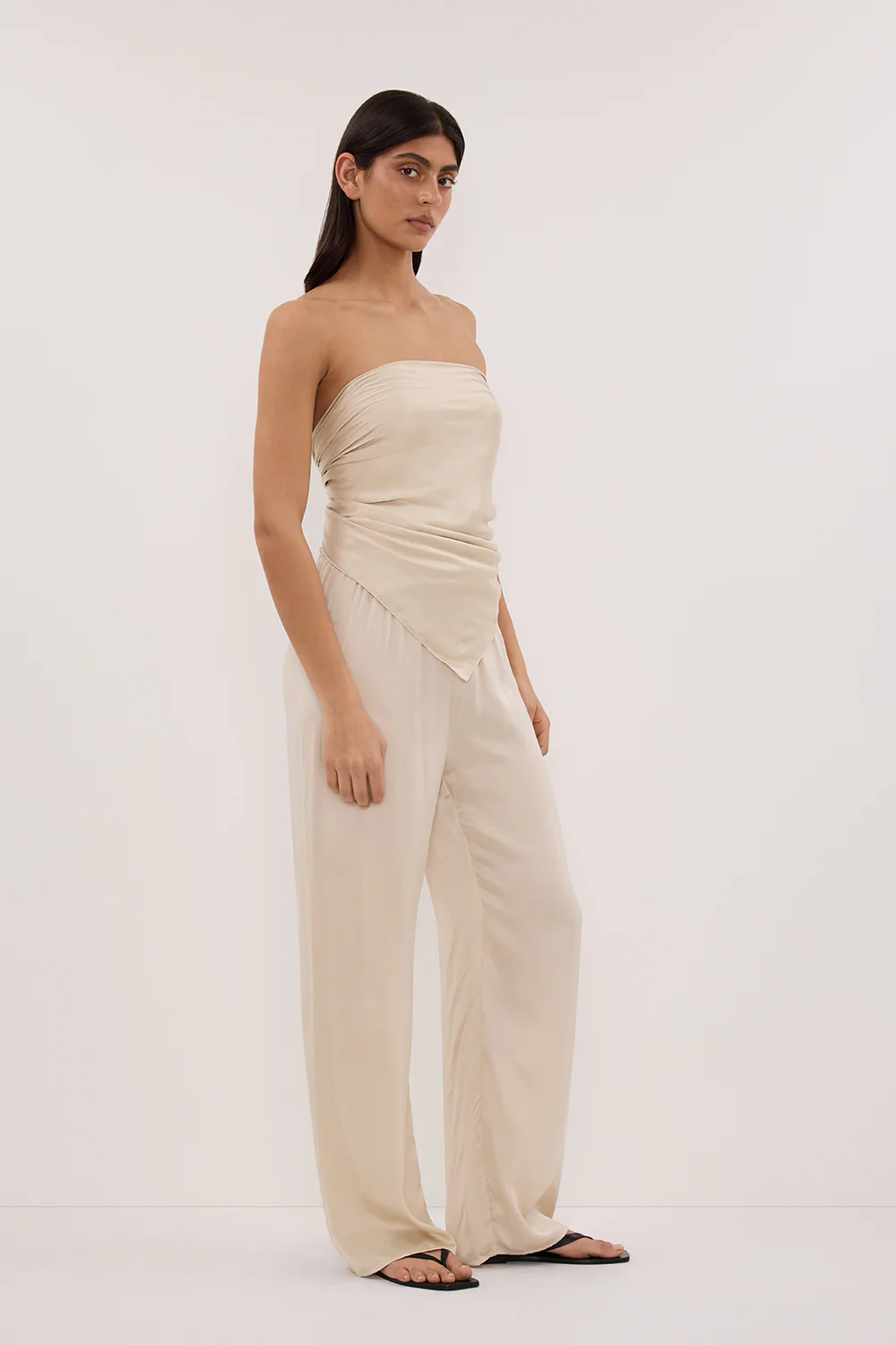 PERCY SANDSTONE SILK SCARF TOP - Yukikoi