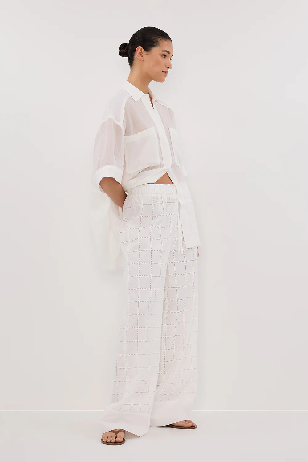 OWEN WHITE BRODERIE PANT - Yukikoi