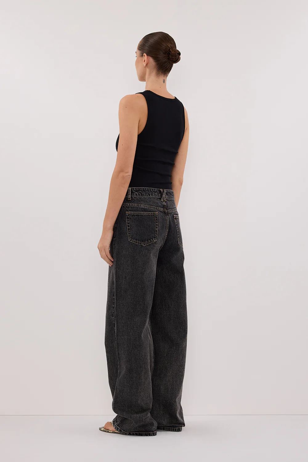 REAGAN 2.0 WASHED BLACK TALL SLOUCHY JEAN - Yukikoi