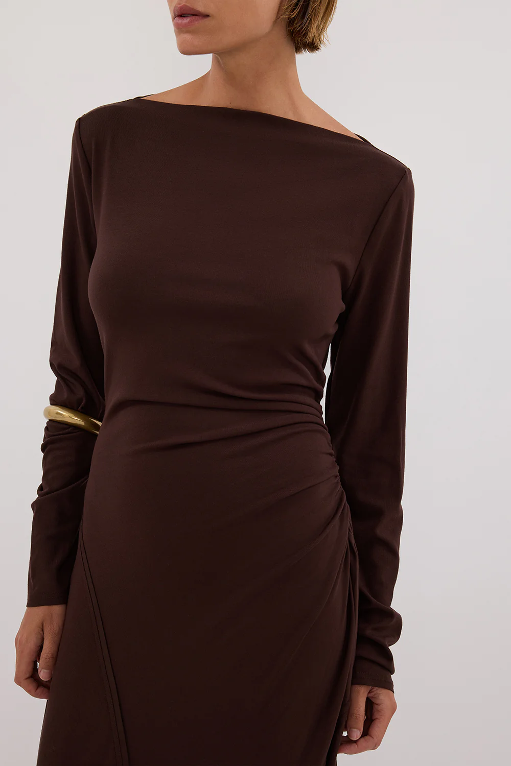 HADLEY CHOC LONG SLEEVE KNIT MAXI DRESS - Yukikoi