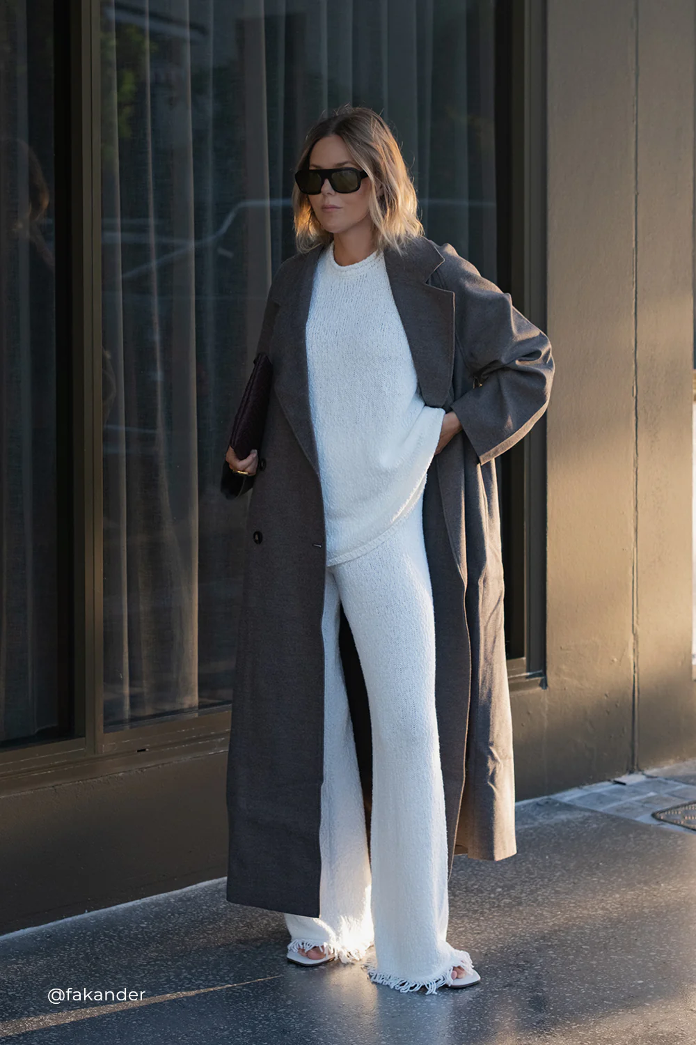 YORK COFFEE OVERSIZED WOOL BLEND COAT - Yukikoi