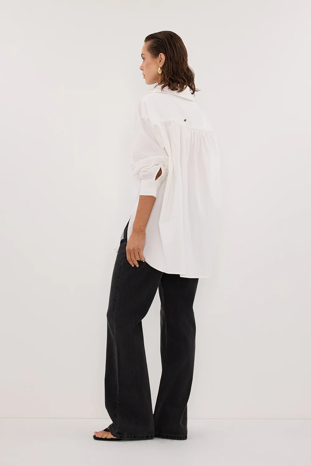 RHEA 2.0 WHITE OVERSIZED COTTON SHIRT - Yukikoi