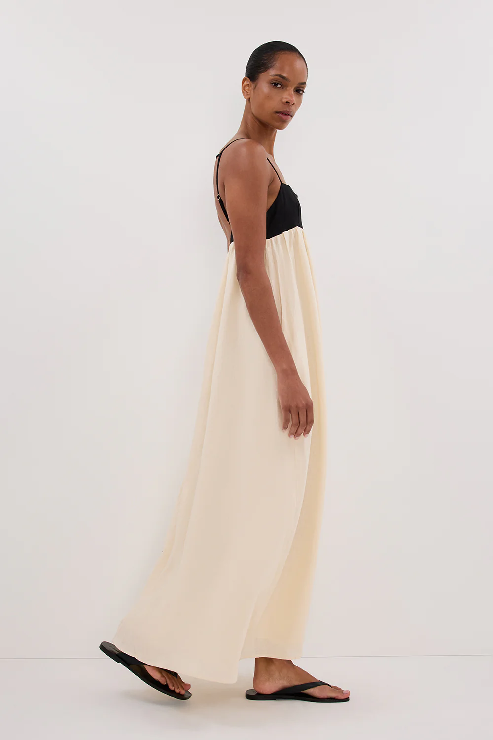 ELENA BUTTERMILK LINEN MAXI DRESS - Yukikoi