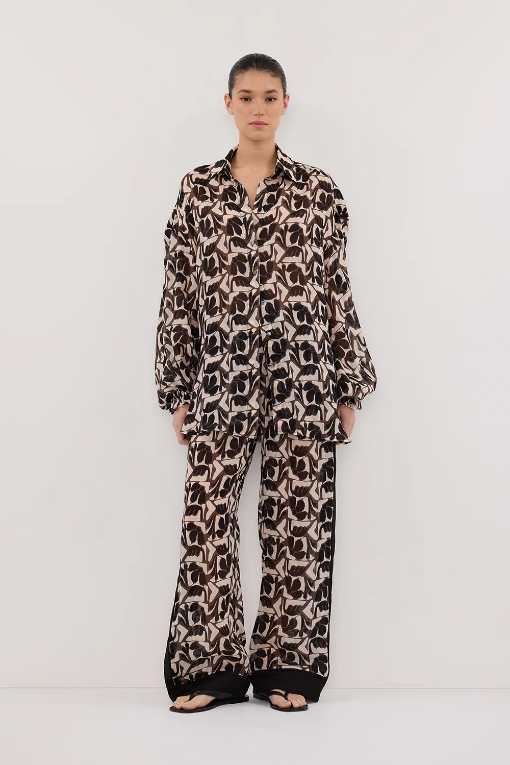 MAUI BITTER CHOC RAMIE LONG SLEEVE SHIRT - Yukikoi