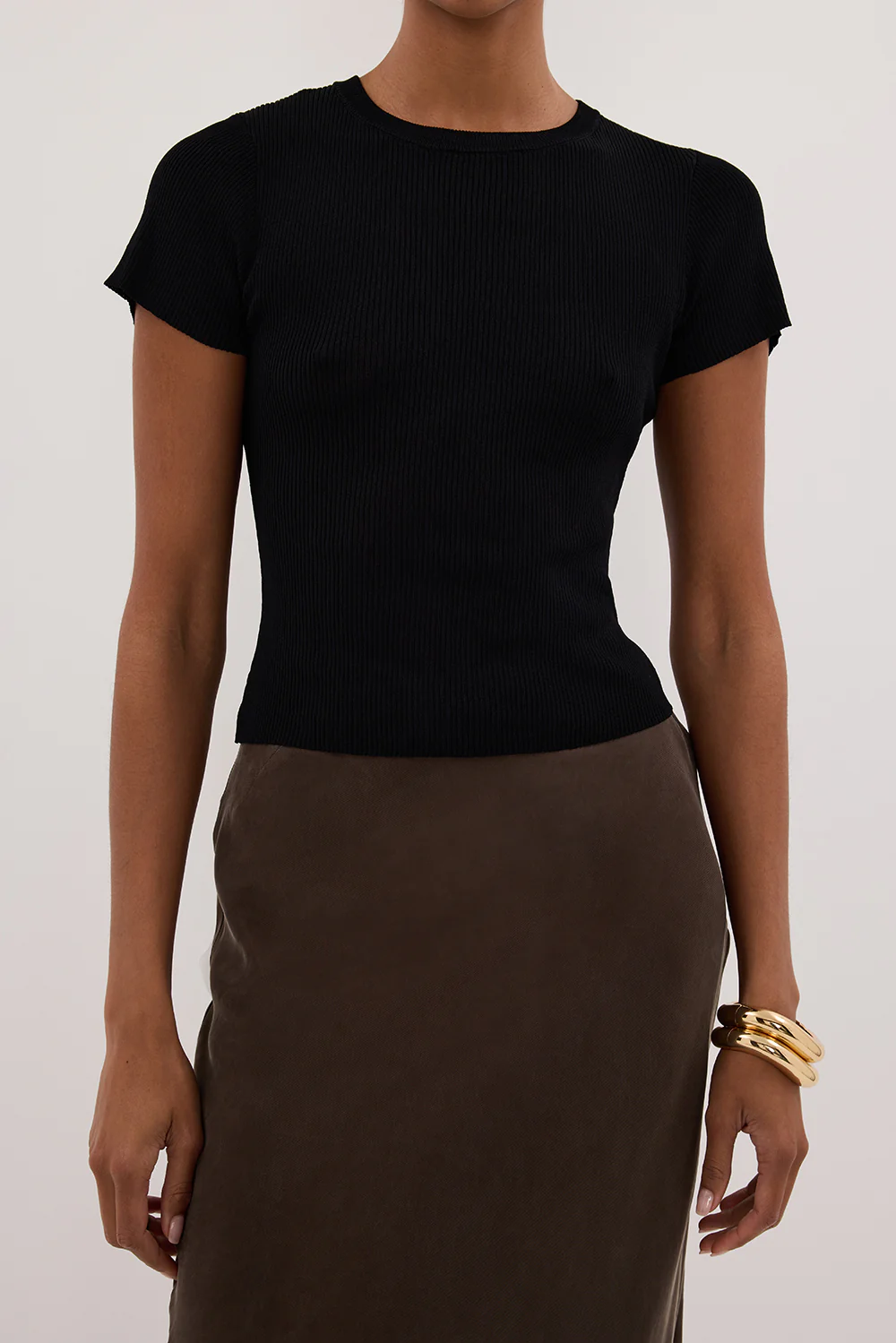 CLO BLACK RIBBED BABY TEE - Yukikoi