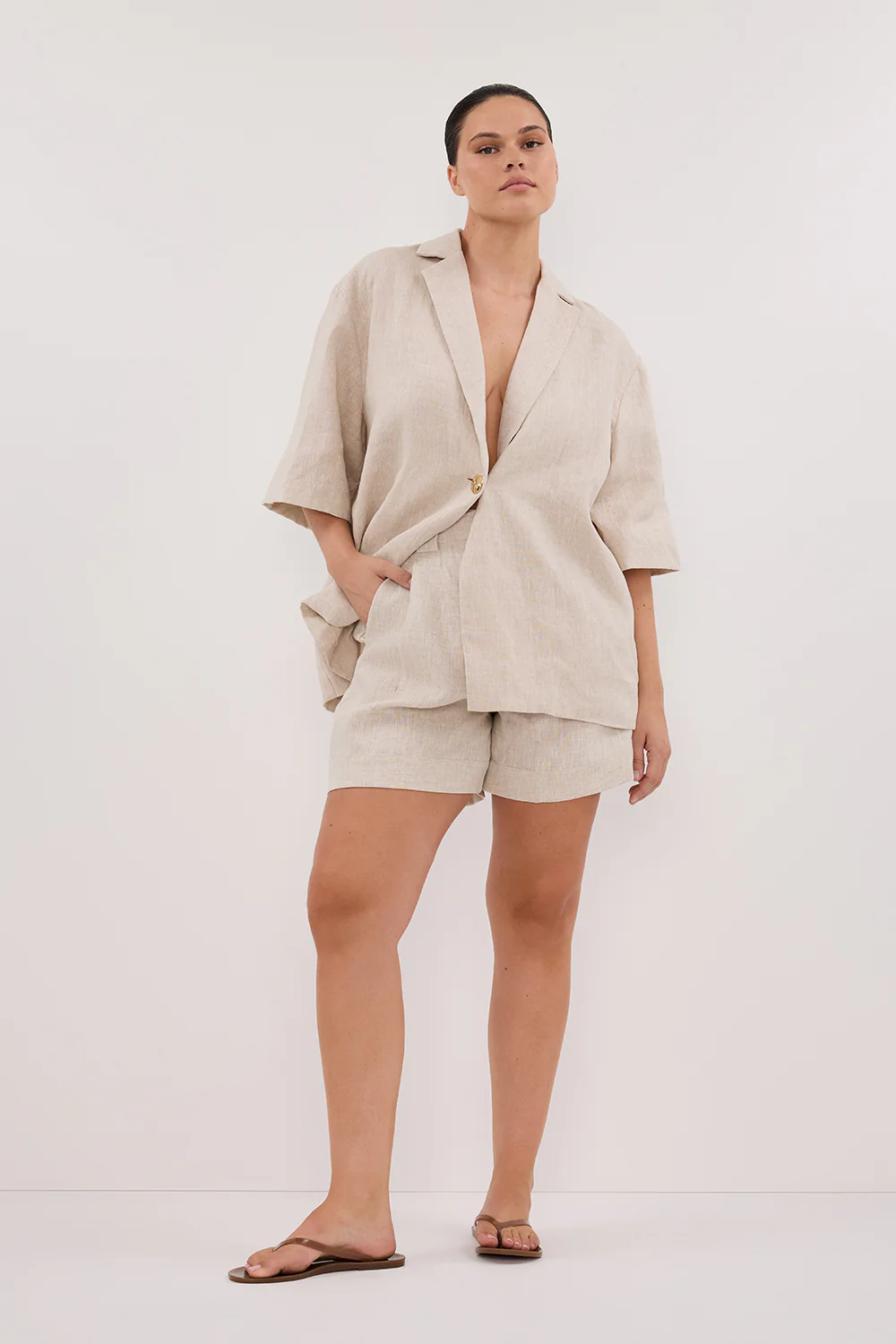 ALONDRA NATURAL LINEN SHORT - Yukikoi