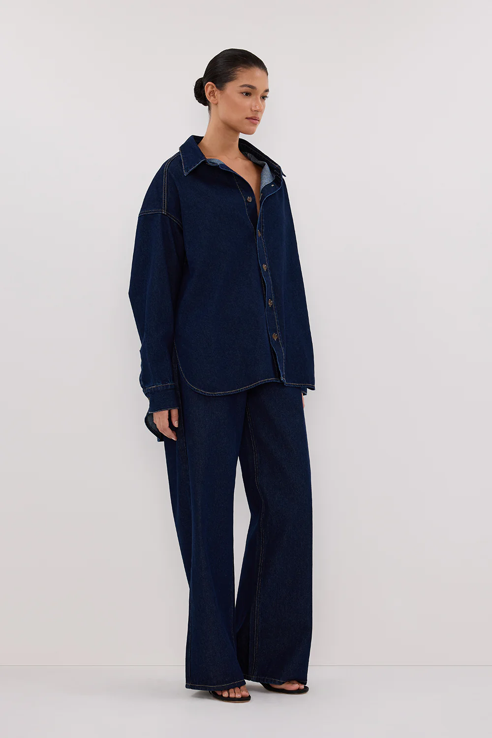 ASHTON INDIGO OVERSIZED DENIM SHIRT - Yukikoi