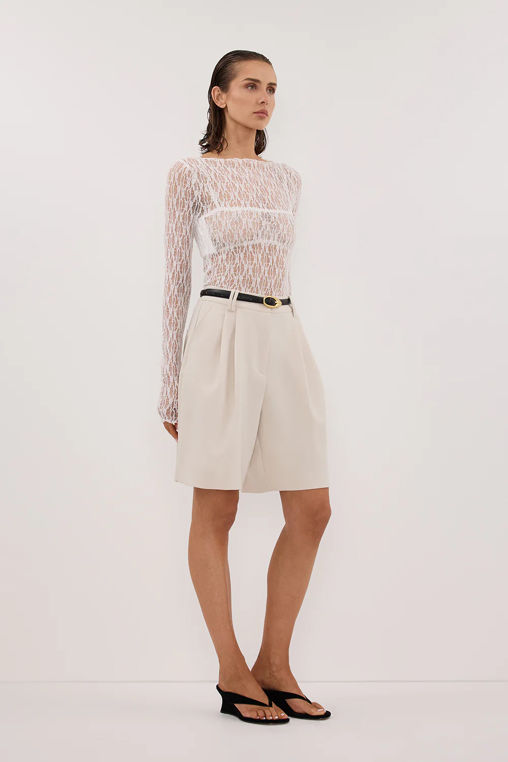 LIZZIE WHITE LACE LONG SLEEVE TOP - Yukikoi