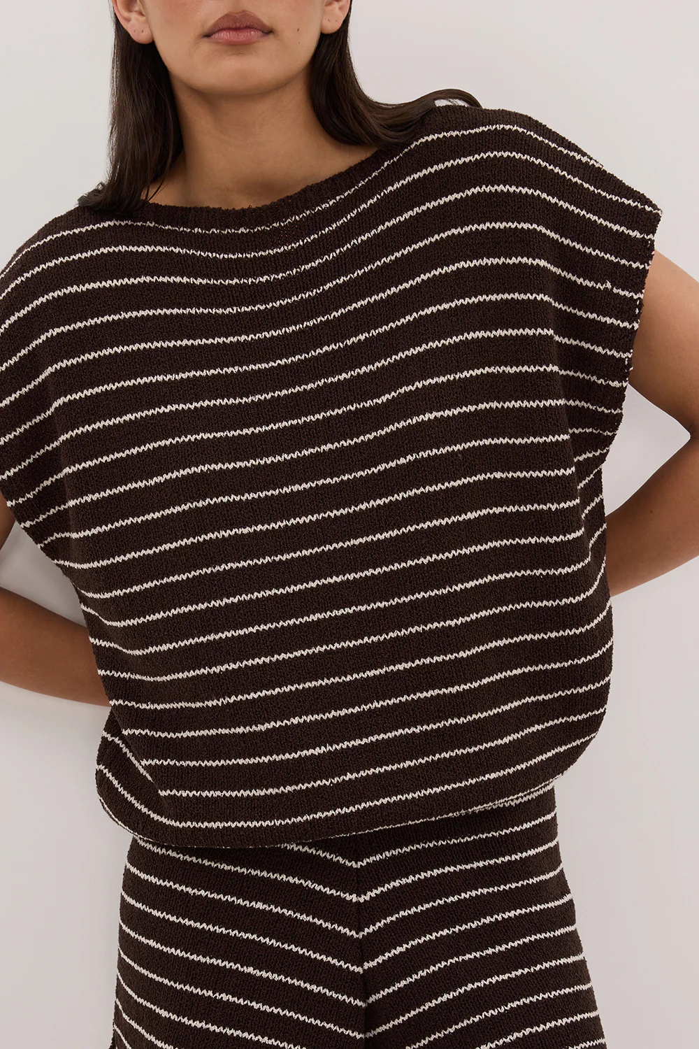 ASPEN CHOC STRIPE KNIT TOP - Yukikoi
