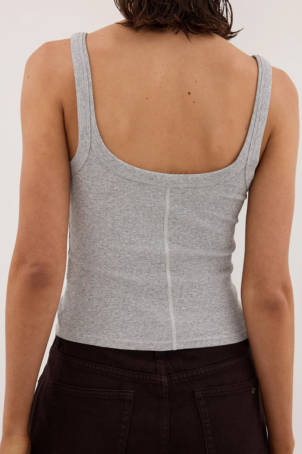 PHOEBE SILVER MARLE SCOOP NECK TANK TOP - Yukikoi