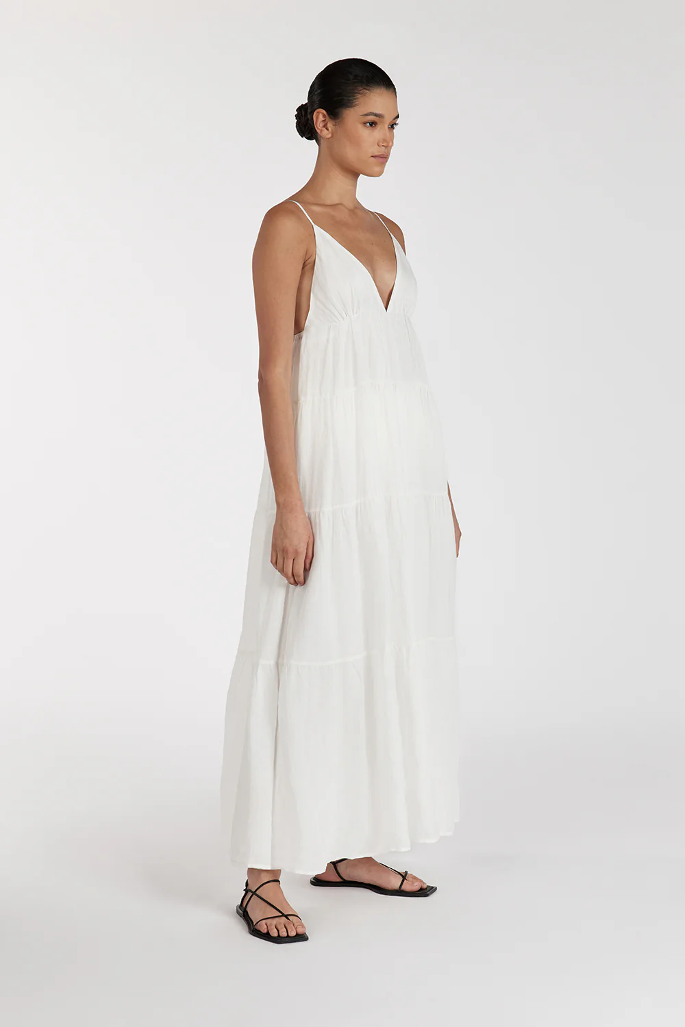 LIZA WHITE RAMIE MIDI DRESS - Yukikoi