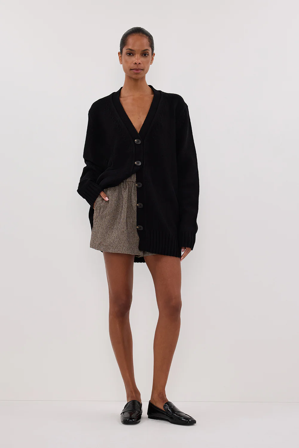 ZOE BLACK LONGLINE CARDIGAN - Yukikoi