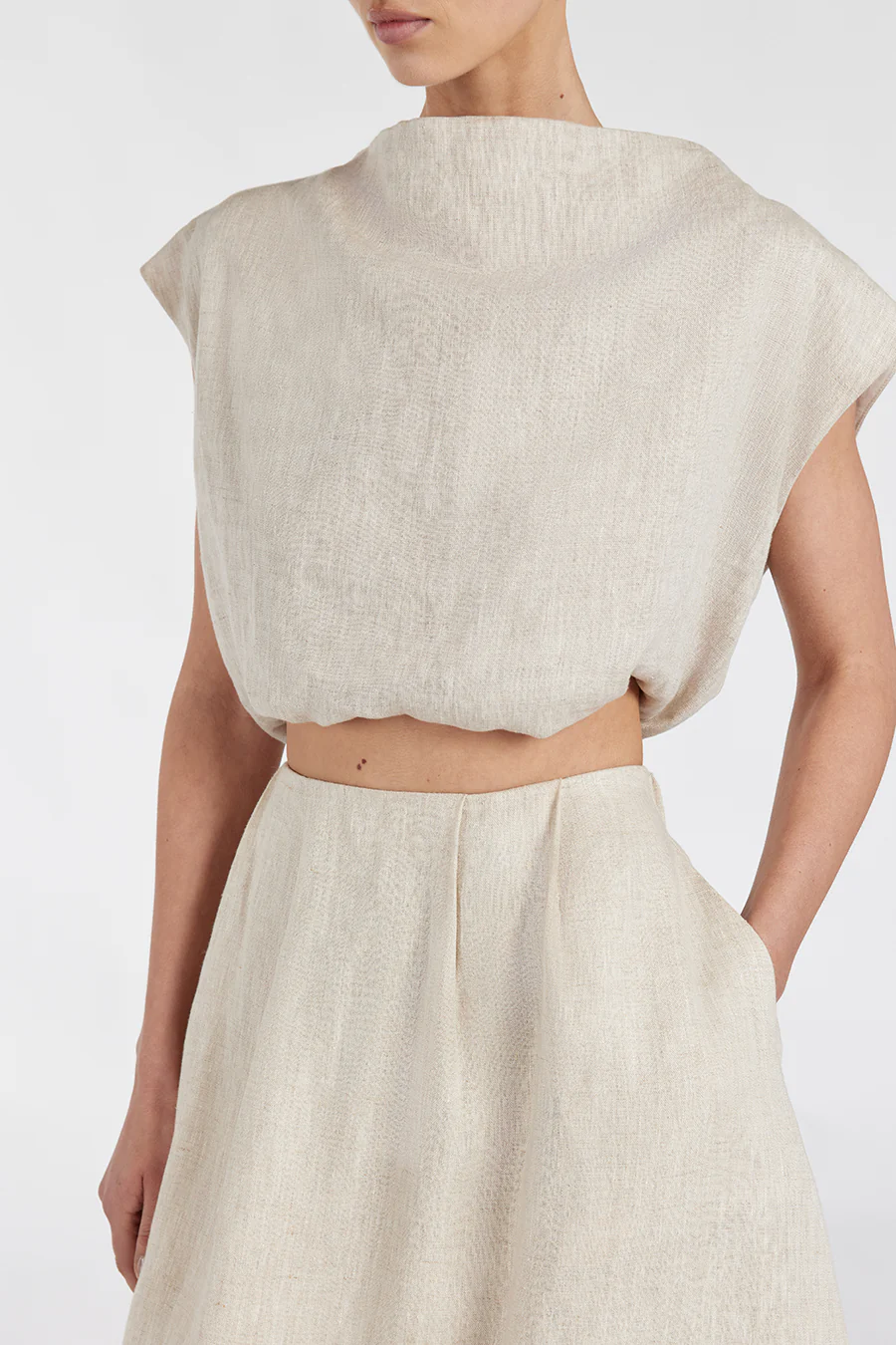 AMY NATURAL LINEN BUBBLE TOP - Yukikoi