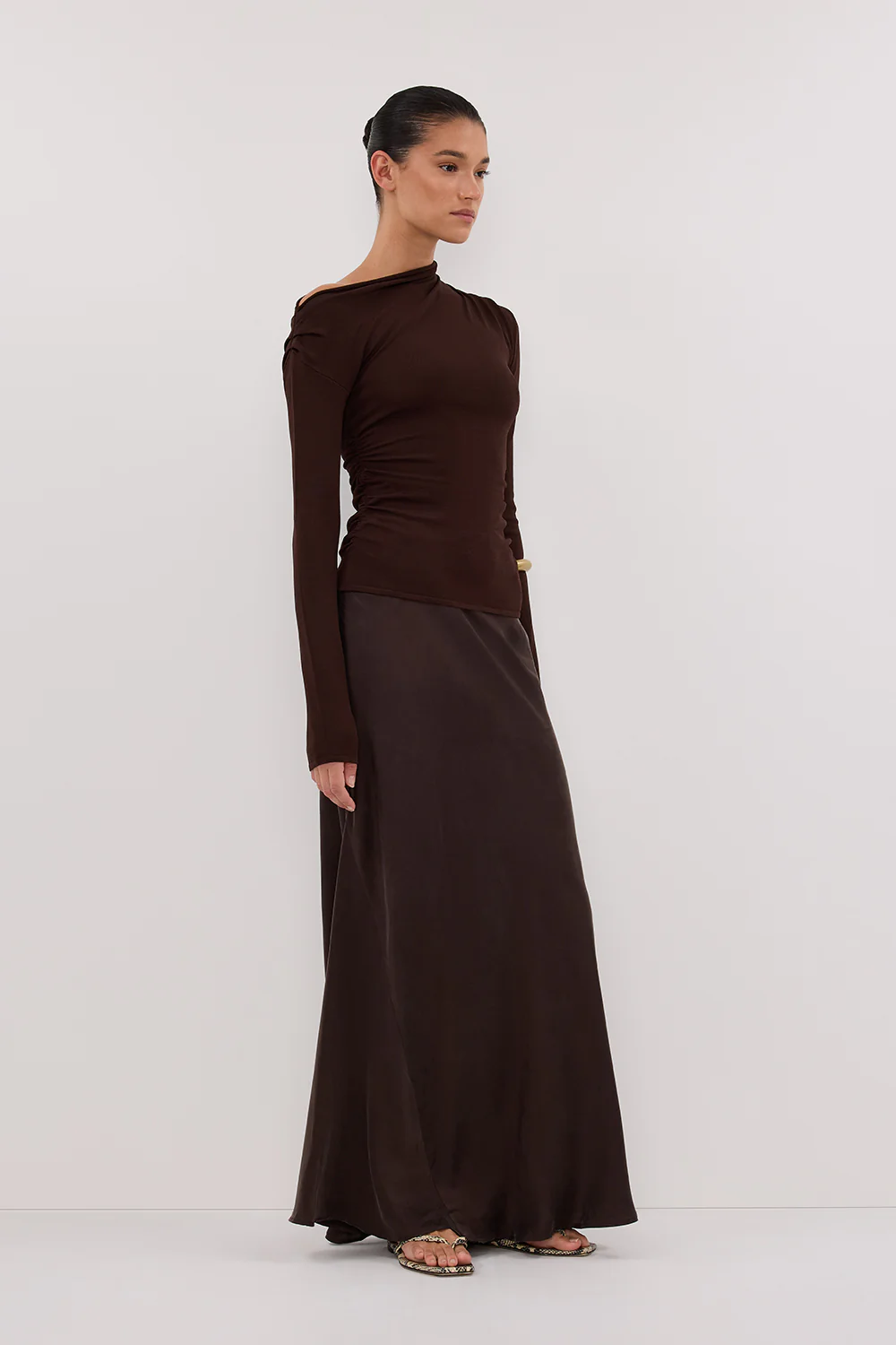 ARIEL CHOC LONG SLEEVE KNIT TOP - Yukikoi