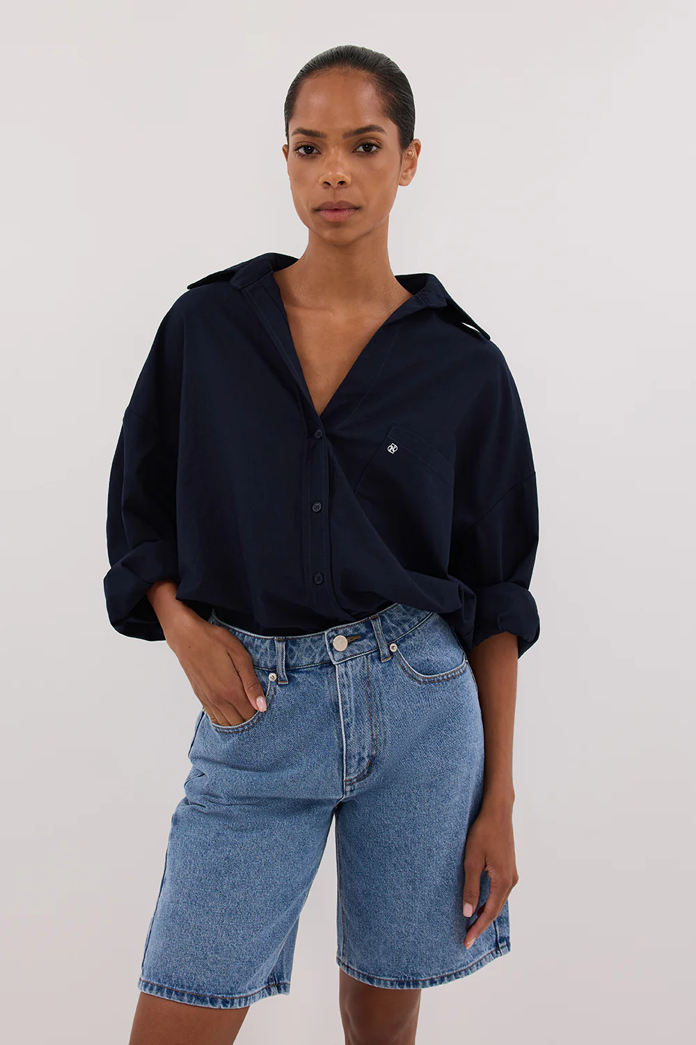 BAMBI BLUE BERMUDA DENIM SHORT - Yukikoi