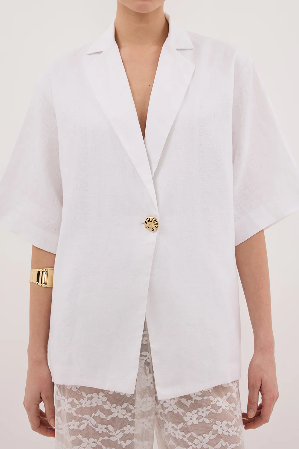 NALA WHITE LINEN RESORT SHIRT - Yukikoi
