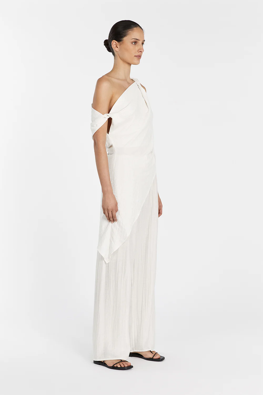 JOLIE CREAM MARLE DRAWSTRING PANT - Yukikoi