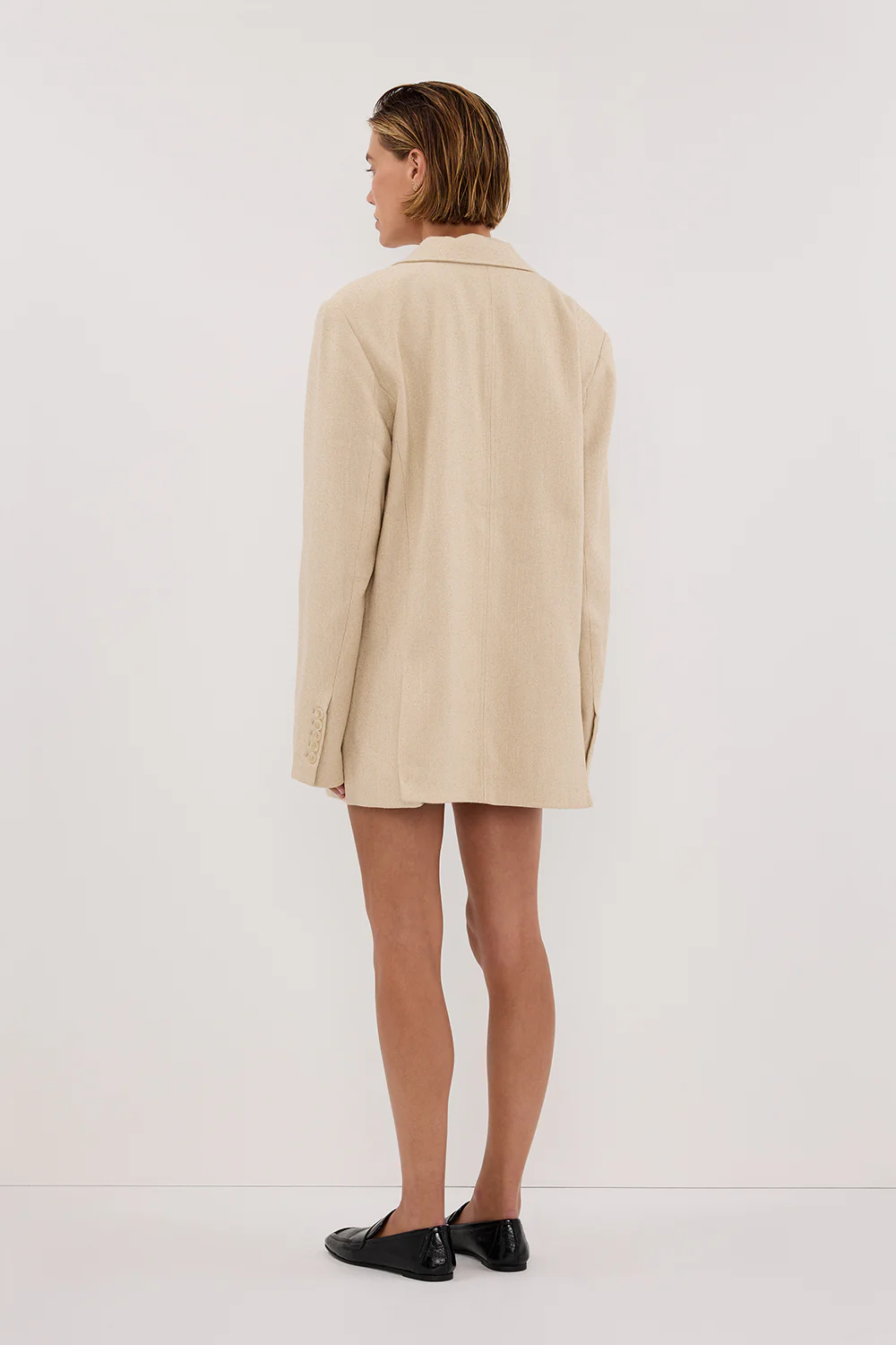 FRANKIE OAT OVERSIZED TWEED BOYFRIEND BLAZER - Yukikoi