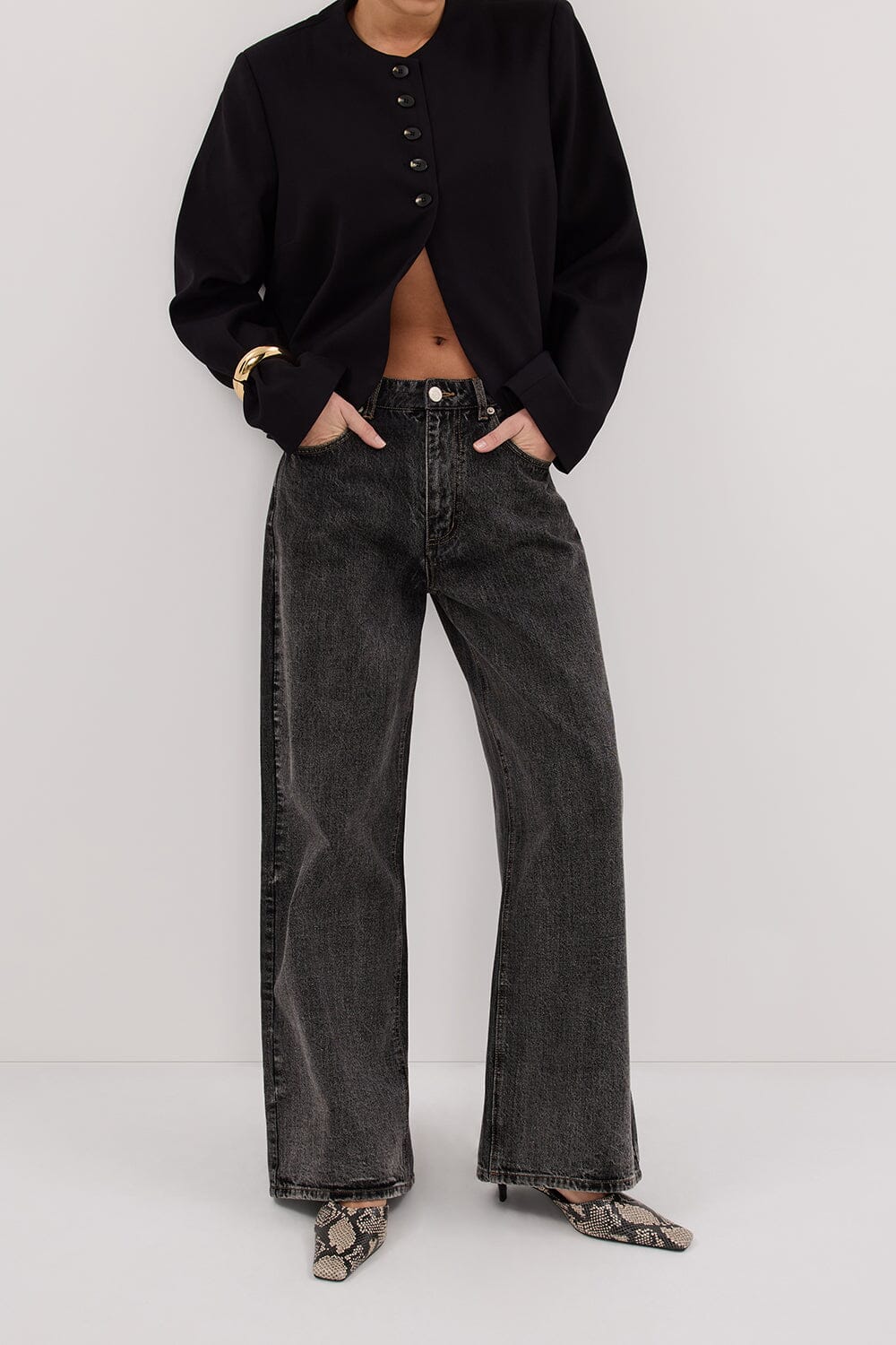 REAGAN 2.0 WASHED BLACK SLOUCHY JEAN - Yukikoi