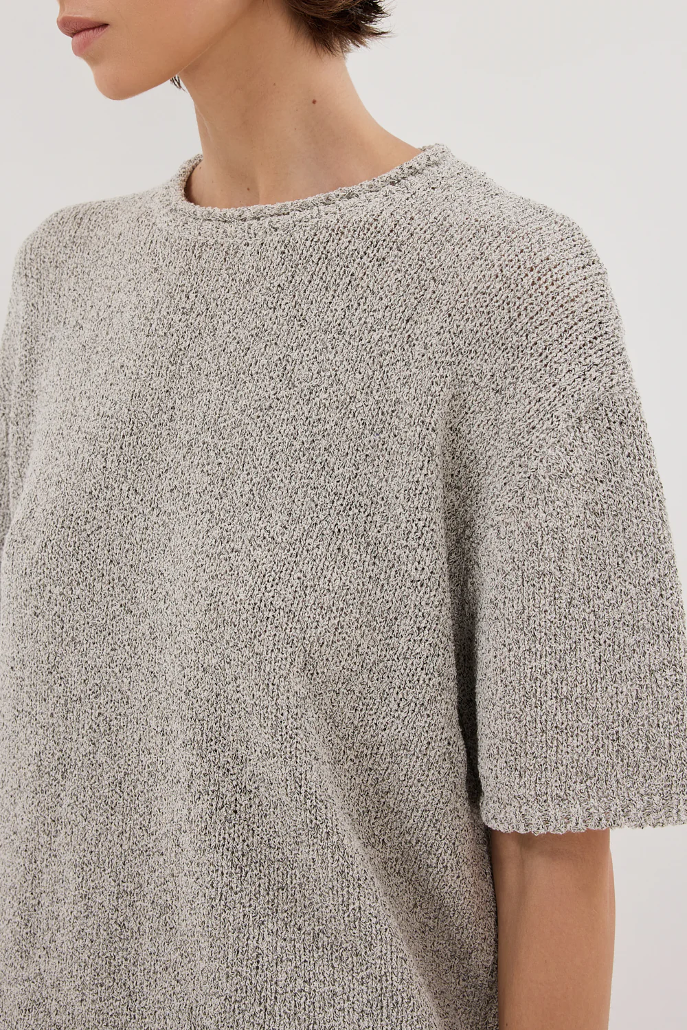 ERIN SILVER MARLE BOXY KNIT TEE - Yukikoi