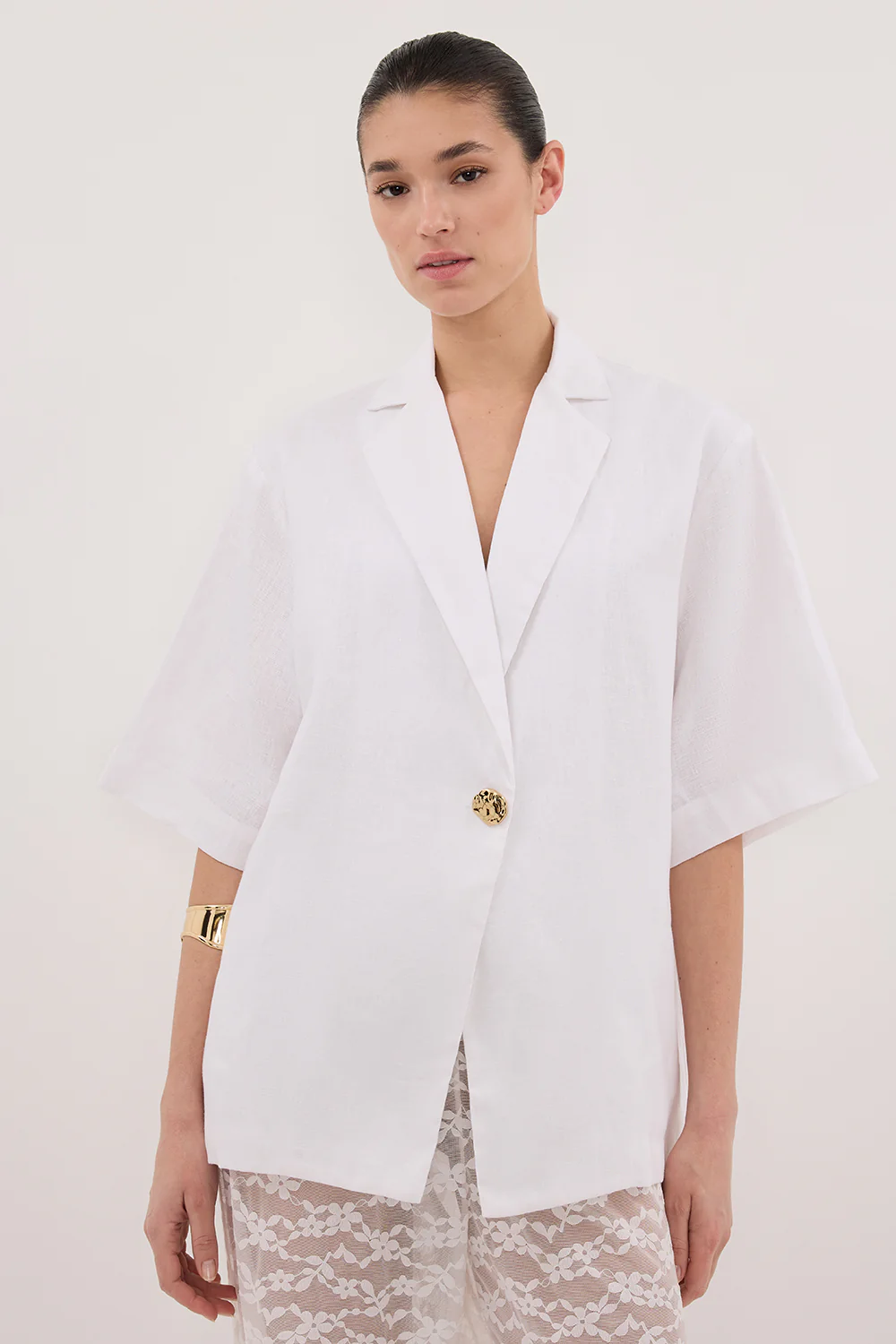 NALA WHITE LINEN RESORT SHIRT - Yukikoi