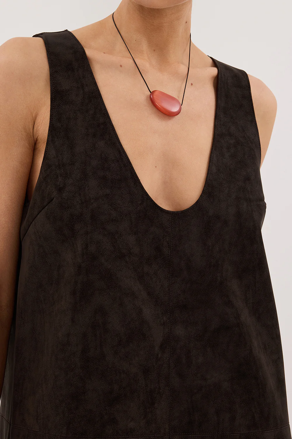 OAKLAND CHOC FAUX SUEDE MINI DRESS - Yukikoi