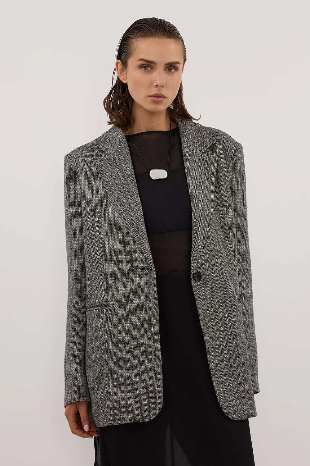 MANHATTAN CHARCOAL TWEED BLAZER - Yukikoi