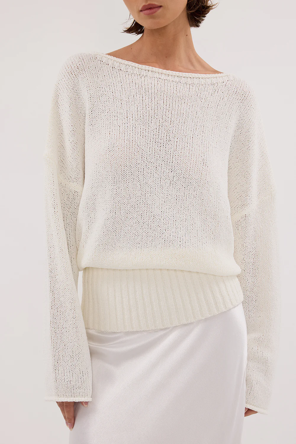 JULES WHITE LONG SLEEVE KNIT TOP - Yukikoi