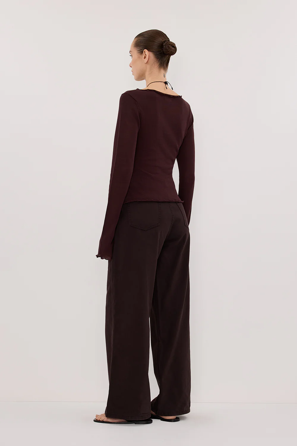 BLAKE PLUM LONG SLEEVE BOAT NECK KNIT TOP - Yukikoi