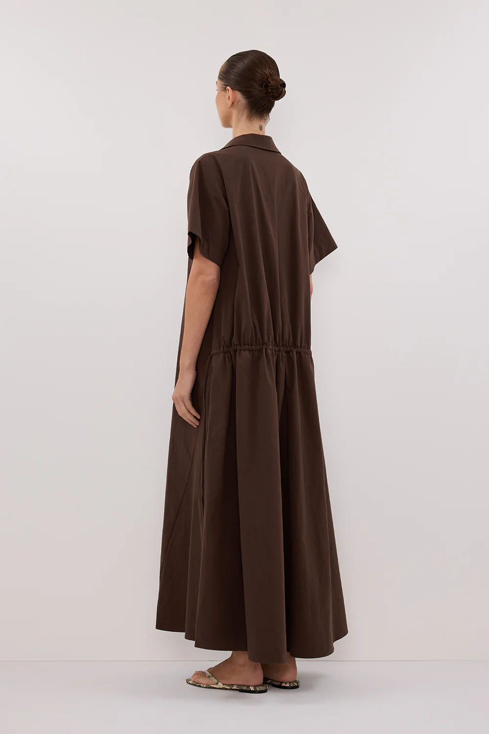 VIOLET BITTER CHOC SHIRT MIDI DRESS - Yukikoi