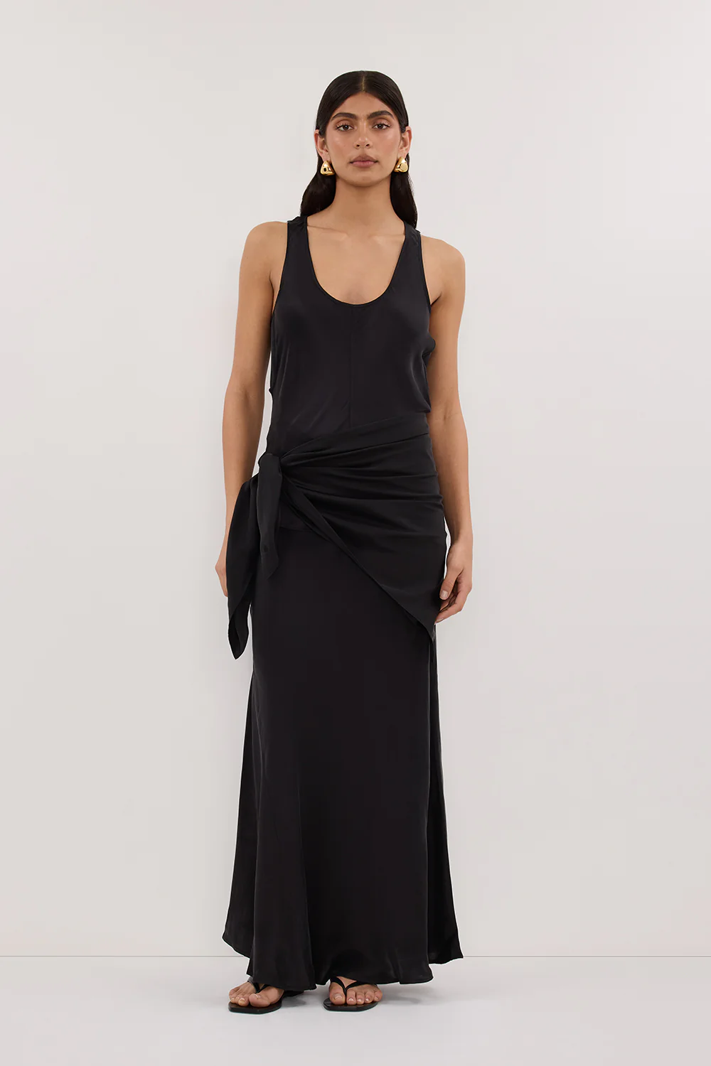 PERCY BLACK SILK SCARF TOP - Yukikoi